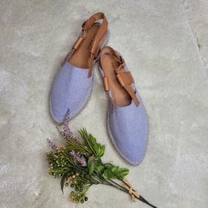 Matt Bernson TORO Chambray and Leather Espadrilles Size 10